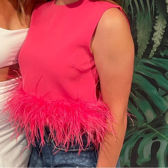 Feather Trim Blouse - Picture 3 of 3